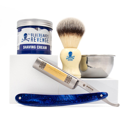 'Facharbeit Blue' Straight razor Kit